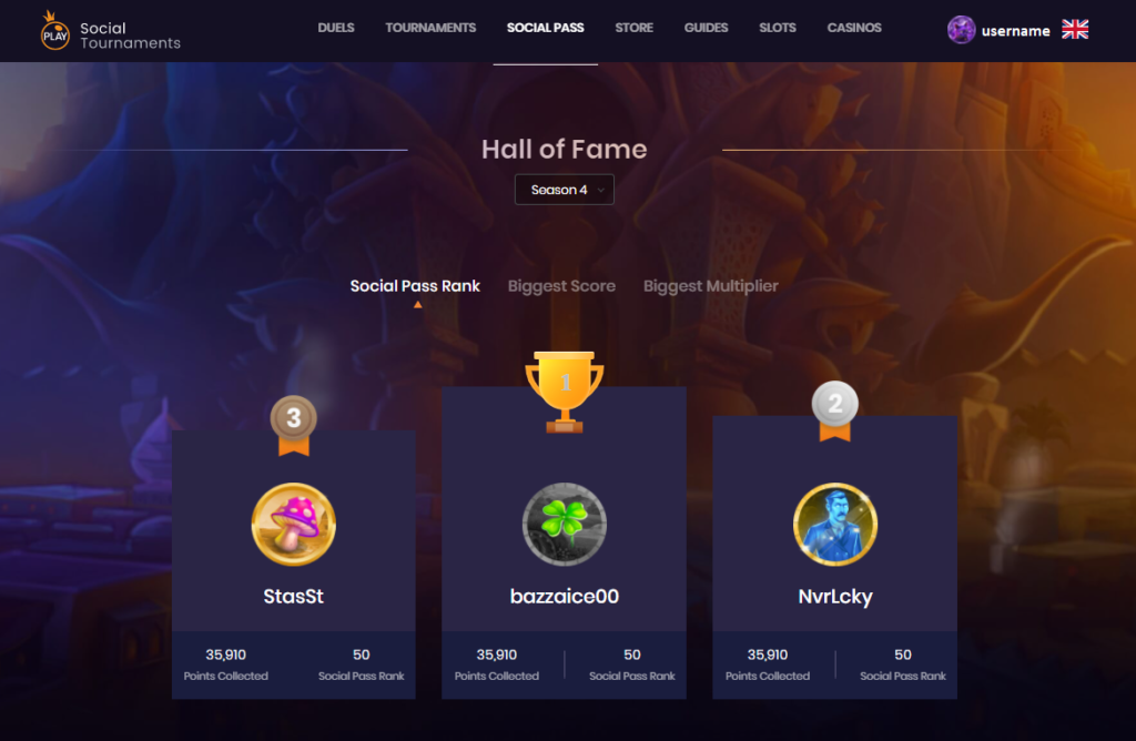 Social Tournaments Hall of Fame